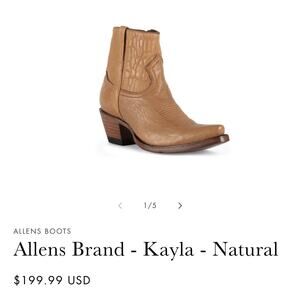 Allens Brand Kayla Natural boots women’s sz 6.5